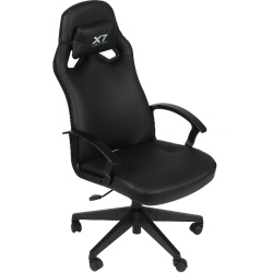 Кресло игровое A4Tech X7 GG-1000B черный (экокожа, 120кг, крестовина пластик, колесики пластик, подголовник)