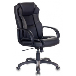 Кресло руководителя Бюрократ CH-839 черный Leather Black (экокожа, 120 кг, крестовина пластик, колесики пластик)