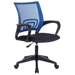 Кресло офисное Бюрократ CH-695NLT синий сиденье чёрный(сетка/ткань, до 120 кг, крестовина пластик, колесики пластик)