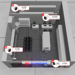 Типовой комплект системы видеонаблюдения для торгового зала