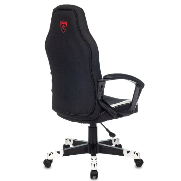 Кресло игровое Zombie 10 черный/белый (ткань/эко.кожа, 120кг, крестовина пластик, колесики пластик)