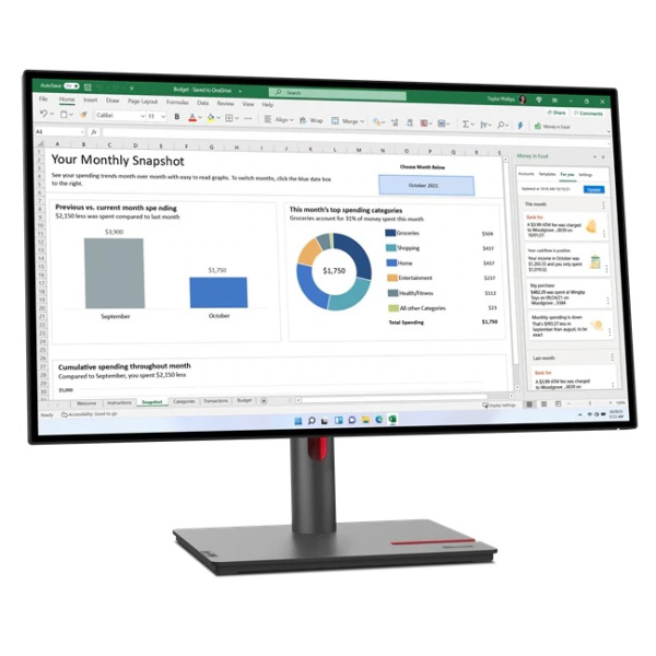 Монитор 27" Lenovo ThinkVision P27h-30 чёрный
