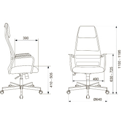 Кресло офисное Бюрократ KB-5M черный (сетка/ткань, до 120 кг, крестовина металл, колесики пластик, подголовник)