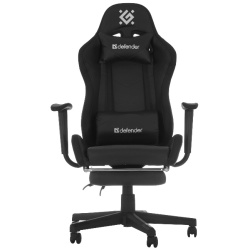 Кресло игровое Watcher Черный (экокожа, 120кг, крестовина пластик, колесики пластик, подголовник, поддержка поясницы, подставка под ноги, подсветка)