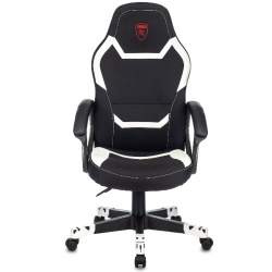 Кресло игровое Zombie 10 черный/белый (ткань/эко.кожа, 120кг, крестовина пластик, колесики пластик)