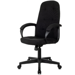 Кресло руководителя Бюрократ CH 002 Fabric черный (ткань, до 120 кг, крестовина пластик, колесики пластик)