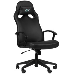 Кресло игровое A4Tech X7 GG-1000B черный (экокожа, 120кг, крестовина пластик, колесики пластик, подголовник)