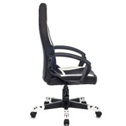 Кресло игровое Zombie 10 черный/белый (ткань/эко.кожа, 120кг, крестовина пластик, колесики пластик)