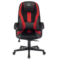 Кресло игровое Zombie 9 черный/красный (ткань/эко.кожа, 120кг, крестовина пластик, колесики пластик) 