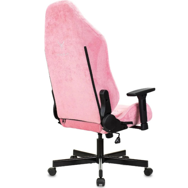 Кресло игровое Knight N1 Fabric розовый Velvet 36 (ткань, 150кг, крестовина металл, колесики полиуретан, подголовник, поддержка поясницы)