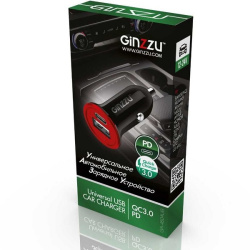 Автомобильное зарядное устройство Ginzzu GA-4504UB черное